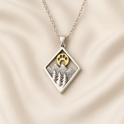 Paw Sunset Mountain Necklace