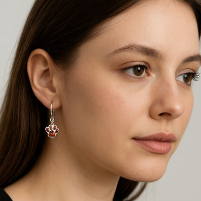 Hanging Paw Birthstone Earrings