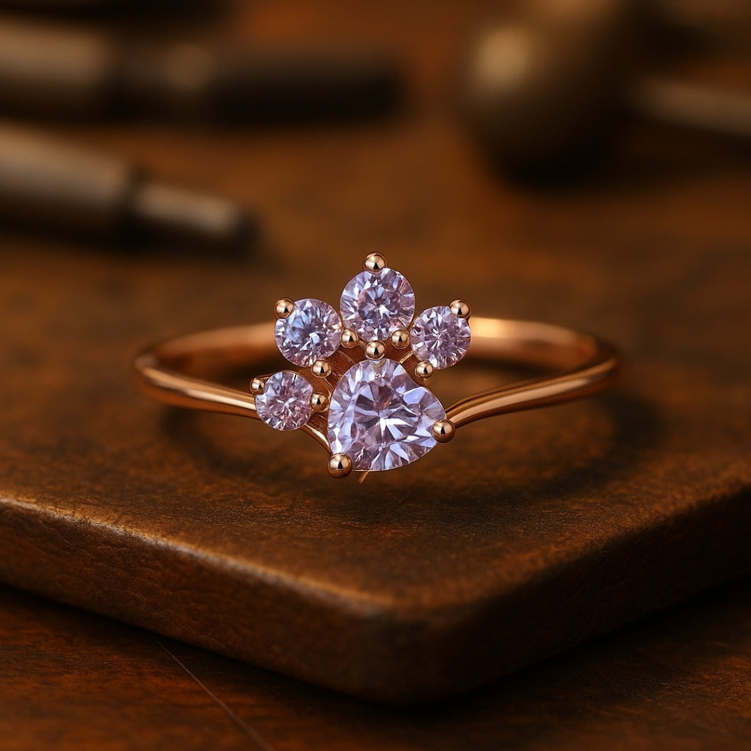 Purple Paw Bright Ring