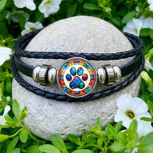 Artisan Braided Leather Paw Bracelet