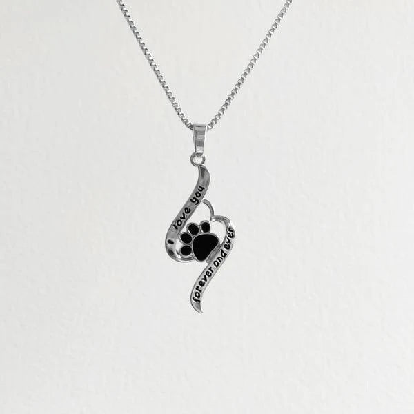 Love You Forever Paw Necklace