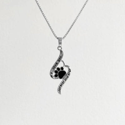 Love You Forever Paw Necklace