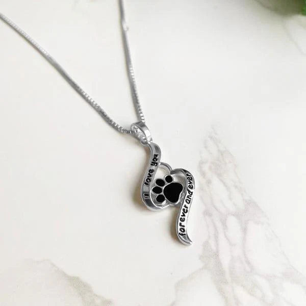 Love You Forever Paw Necklace