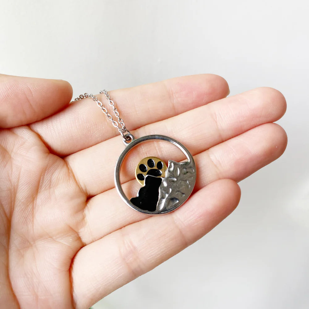 Paw Sunrise Mountain Necklace