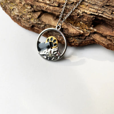 Paw Sunrise Mountain Necklace