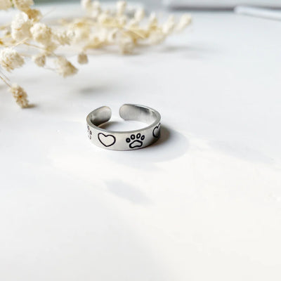 Heart Paw Minimalist Ring