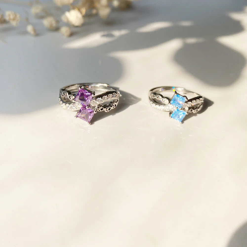 Paw Print Path Stone Rings