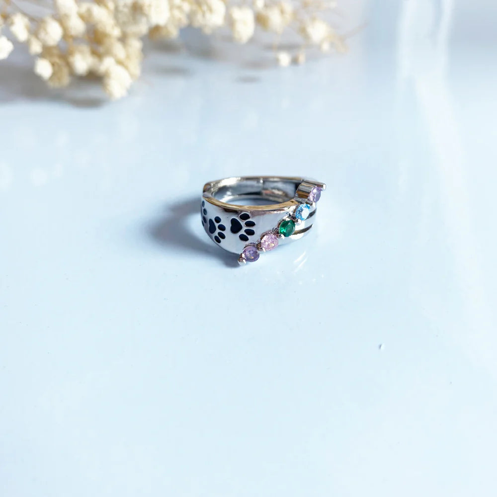 Paw Steps Rainbow Ring