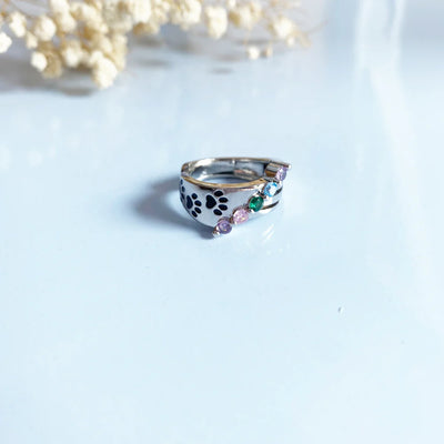 Paw Steps Rainbow Ring