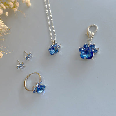 Paw Print Birthstone Jewelry Set