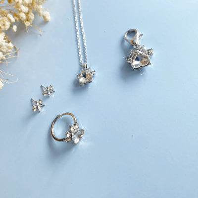 Paw Print Birthstone Jewelry Set