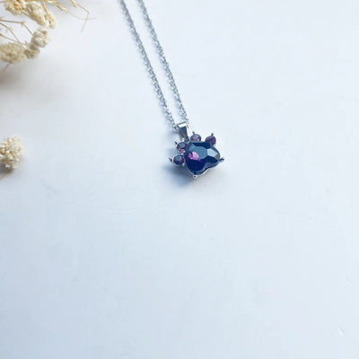 Paw Print Birthstone Necklaces