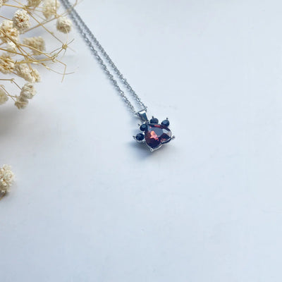 Paw Print Birthstone Necklaces