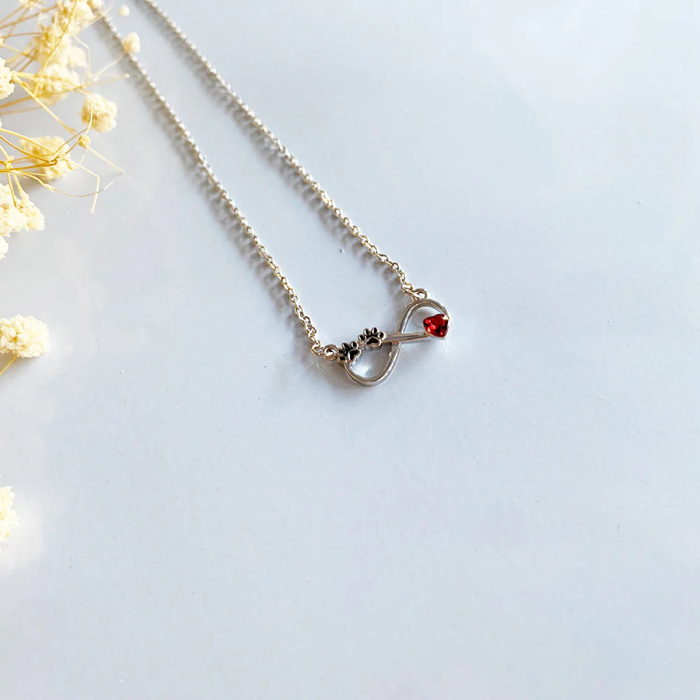 Infinity Paw Print Necklace
