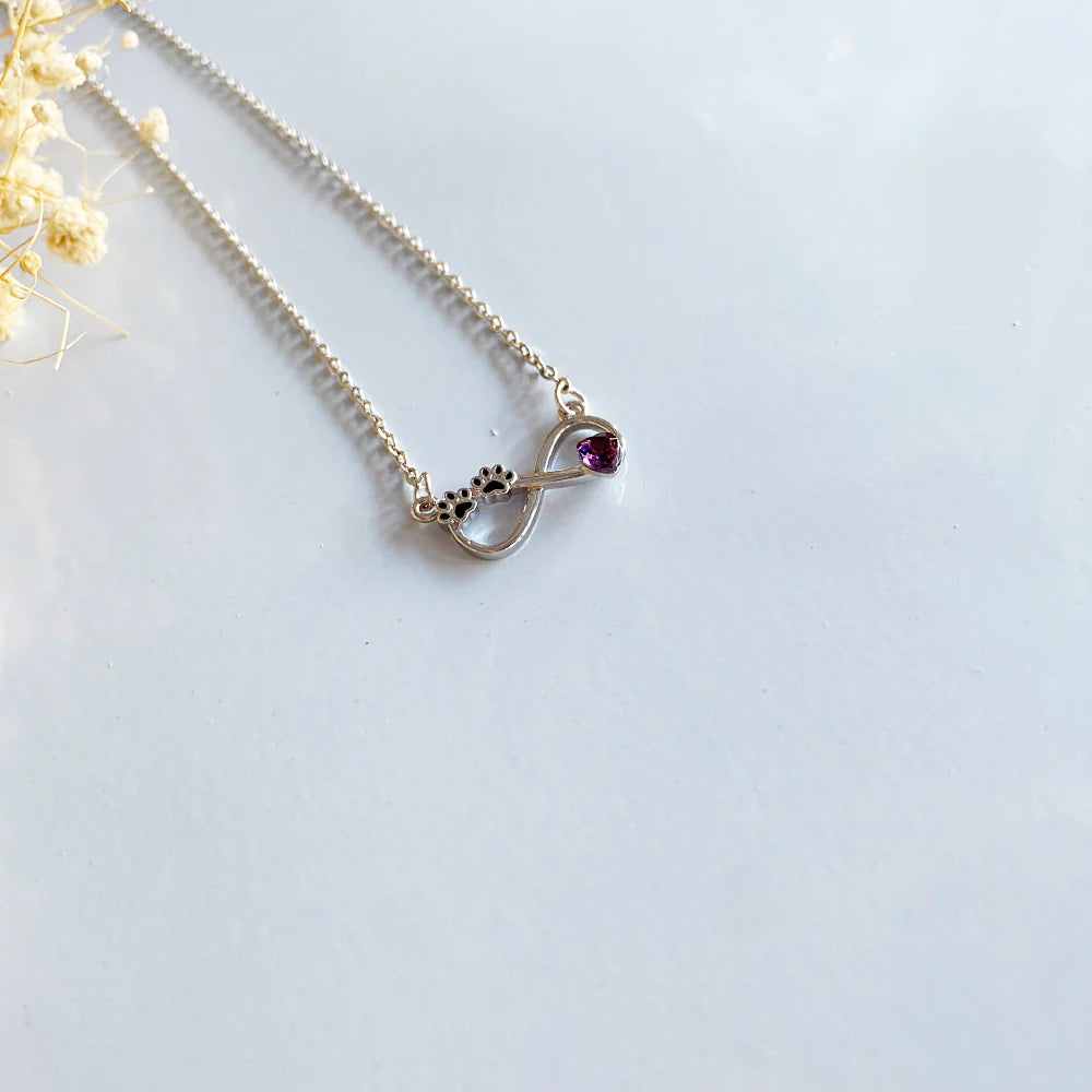 Infinity Paw Print Necklace