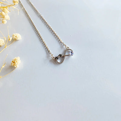Infinity Paw Print Necklace