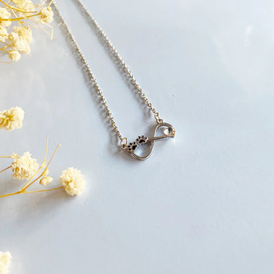 Infinity Paw Print Necklace