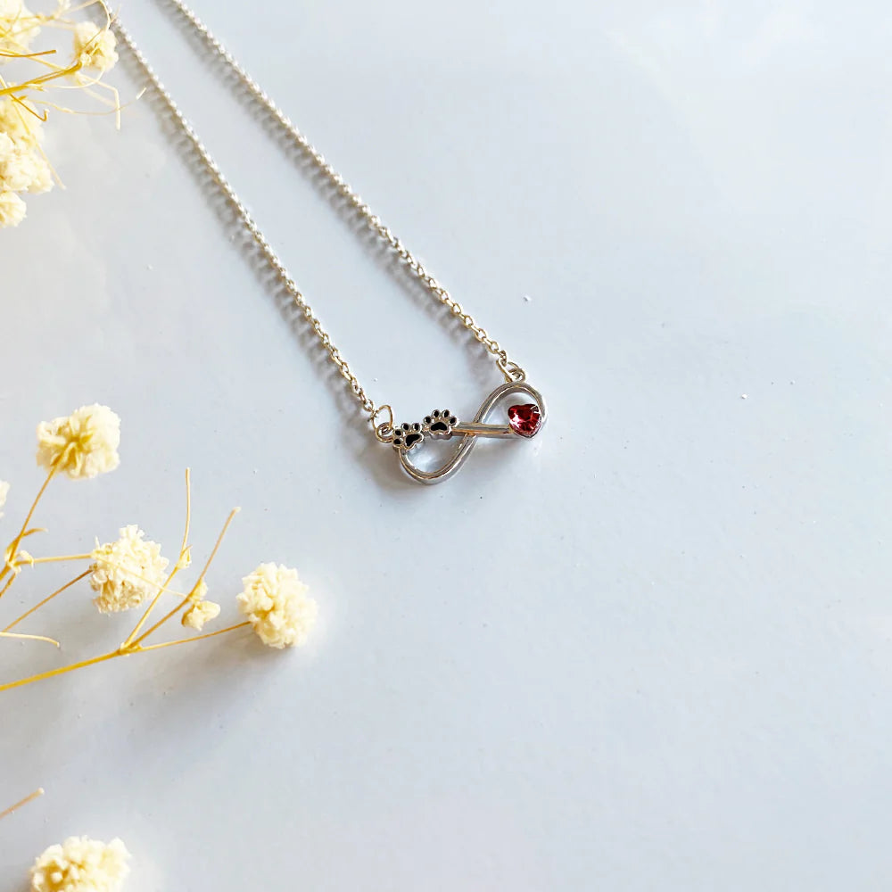 Infinity Paw Print Necklace
