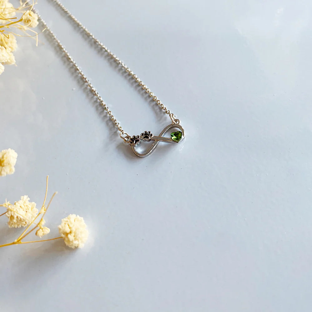 Infinity Paw Print Necklace