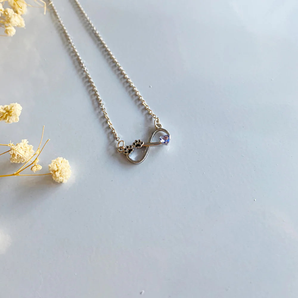 Infinity Paw Print Necklace