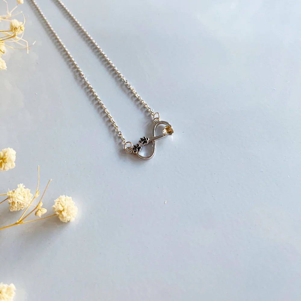 Infinity Paw Print Necklace