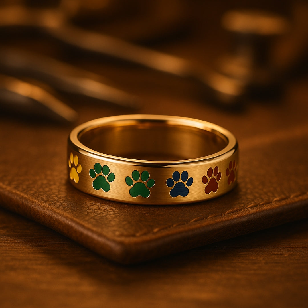 Spinner Colorful Paw Ring