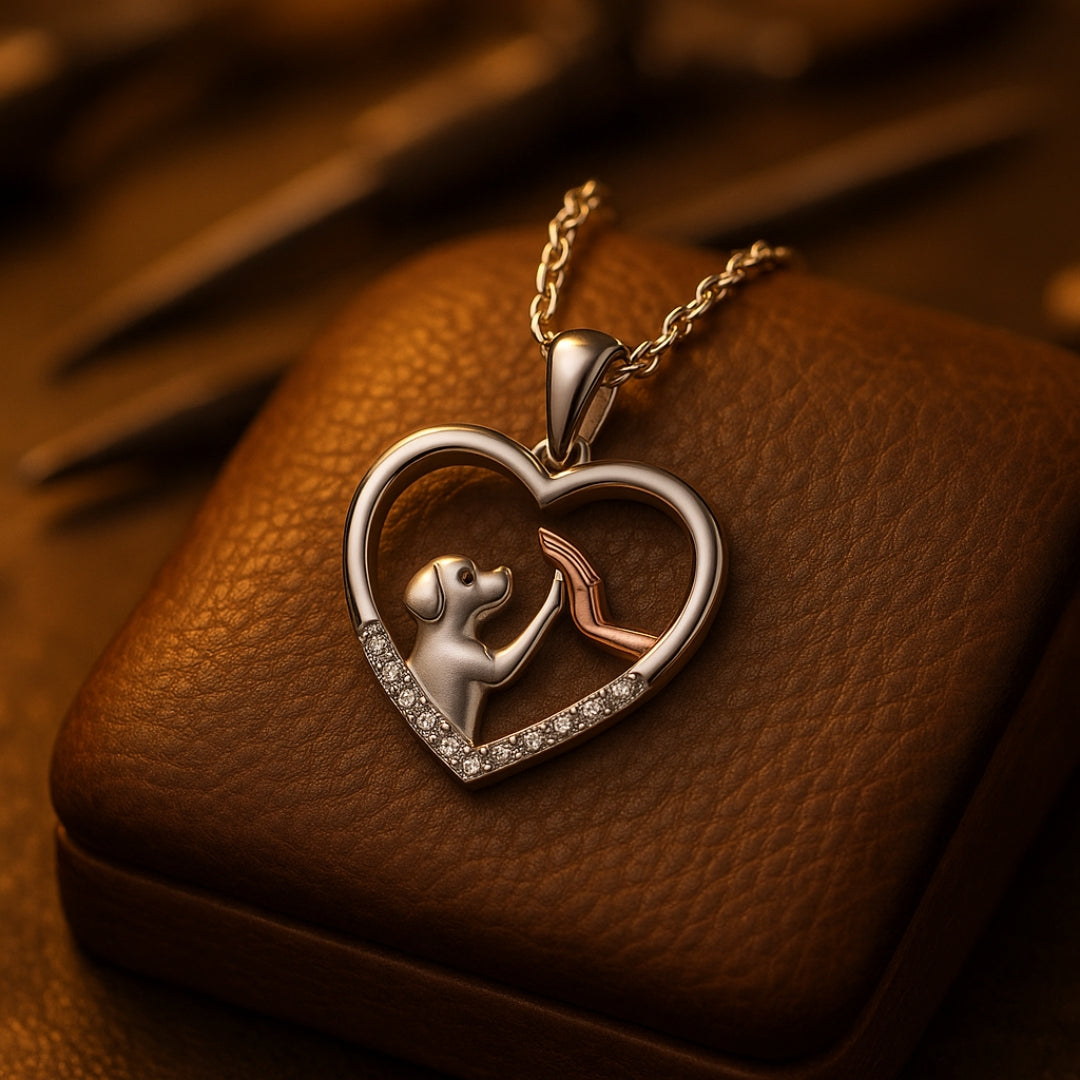 Silvered Dog Touch Necklace