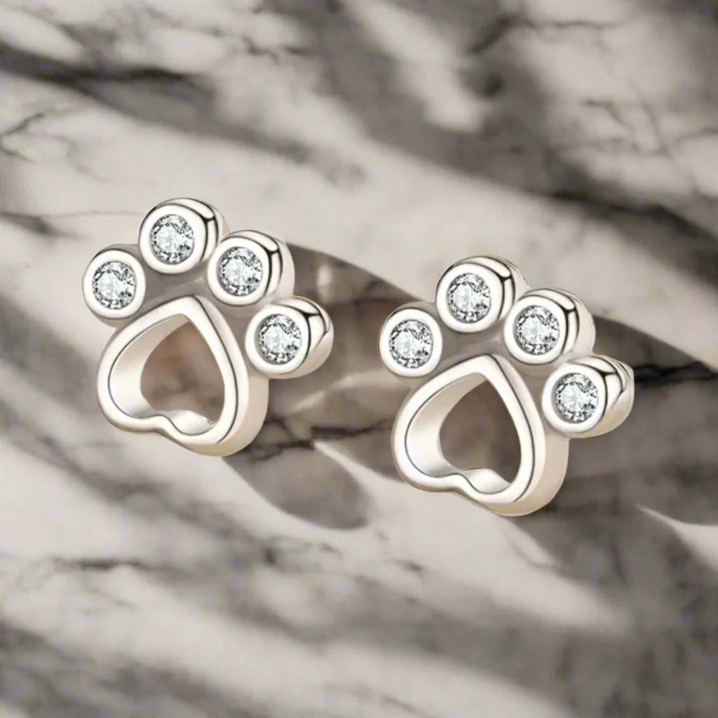 Paw Zirconia Earrings