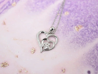 Silvered Paw Zirconia Necklace