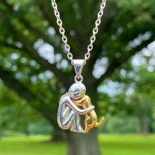 Silver & Gold Hug Dog Necklace
