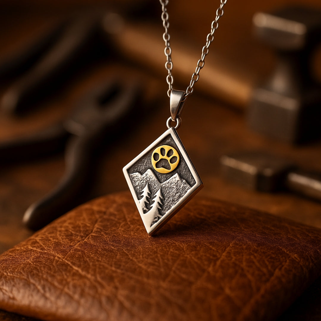 Paw Sunset Mountain Necklace