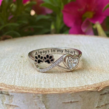'Always in my Heart' Infinity Paw Heart Ring