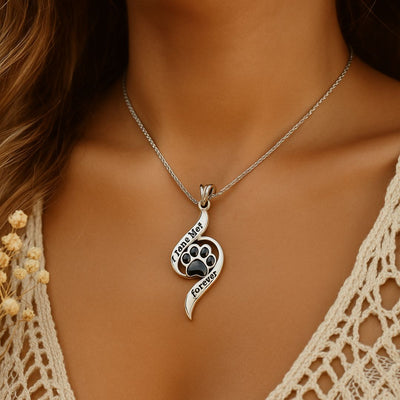 Love You Forever Paw Necklace
