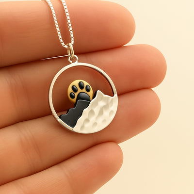 Paw Sunrise Mountain Necklace