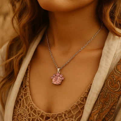 Paw Print Birthstone Necklaces