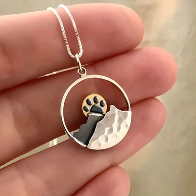 Paw Sunrise Mountain Necklace