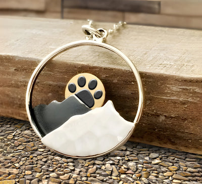Paw Sunrise Mountain Necklace