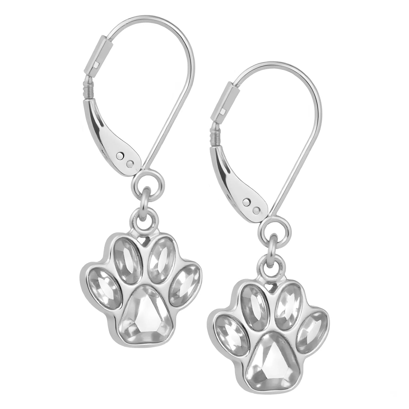 Hanging Paw Birthstone Earrings