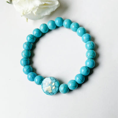 Turquoise Beaded Paw Bracelet