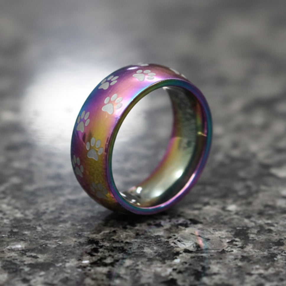 Colorful Chromatic Paw Trail Ring