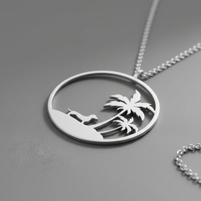 Palm Tree Silver Necklace