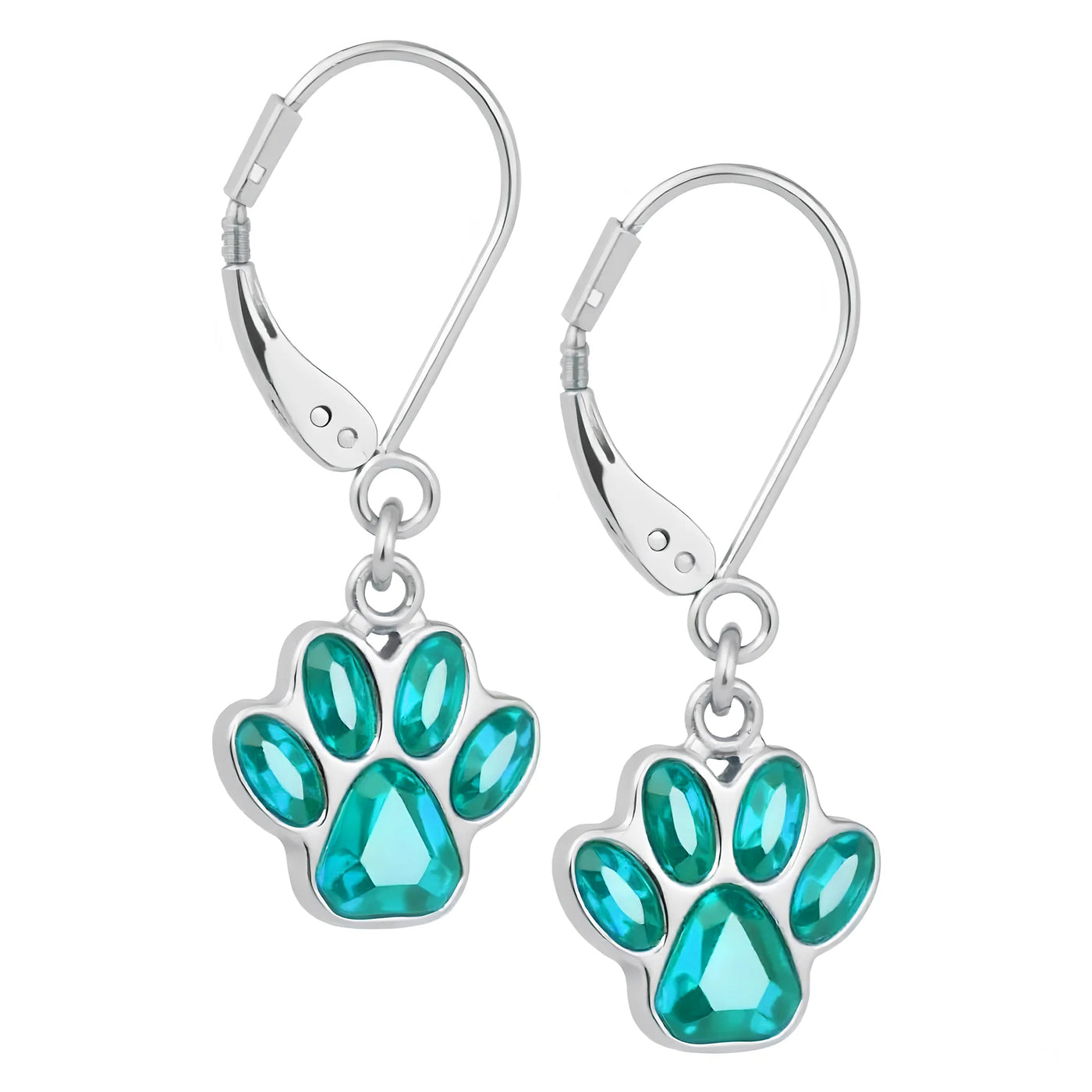 Hanging Paw Birthstone Earrings