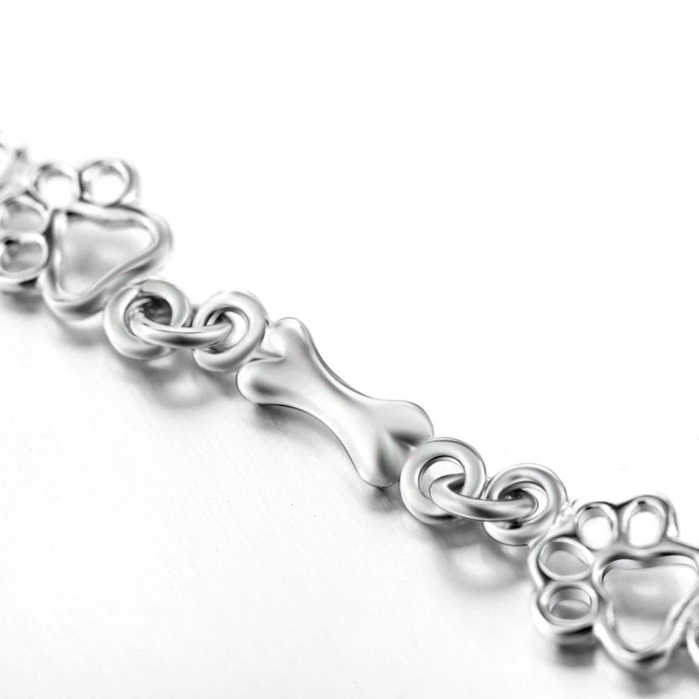 Silvered Bone Paw Bracelet