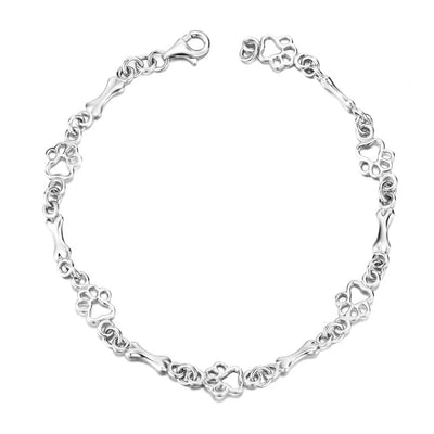 Silvered Bone Paw Bracelet