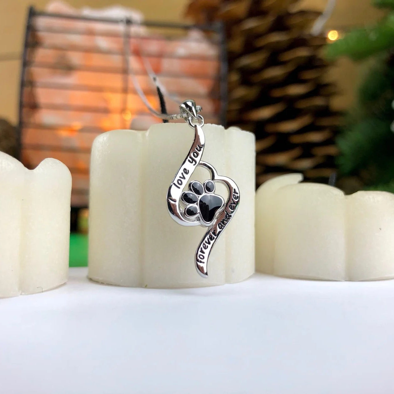 Love You Forever Paw Necklace