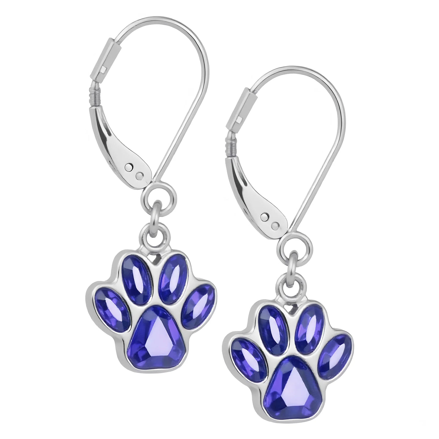 Hanging Paw Birthstone Earrings