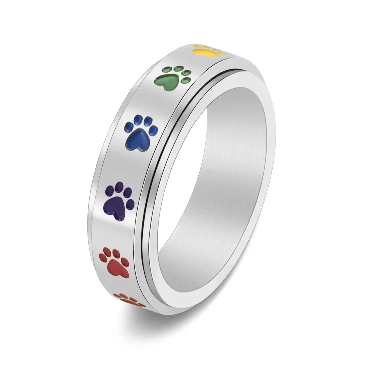 Spinner Colorful Paw Ring