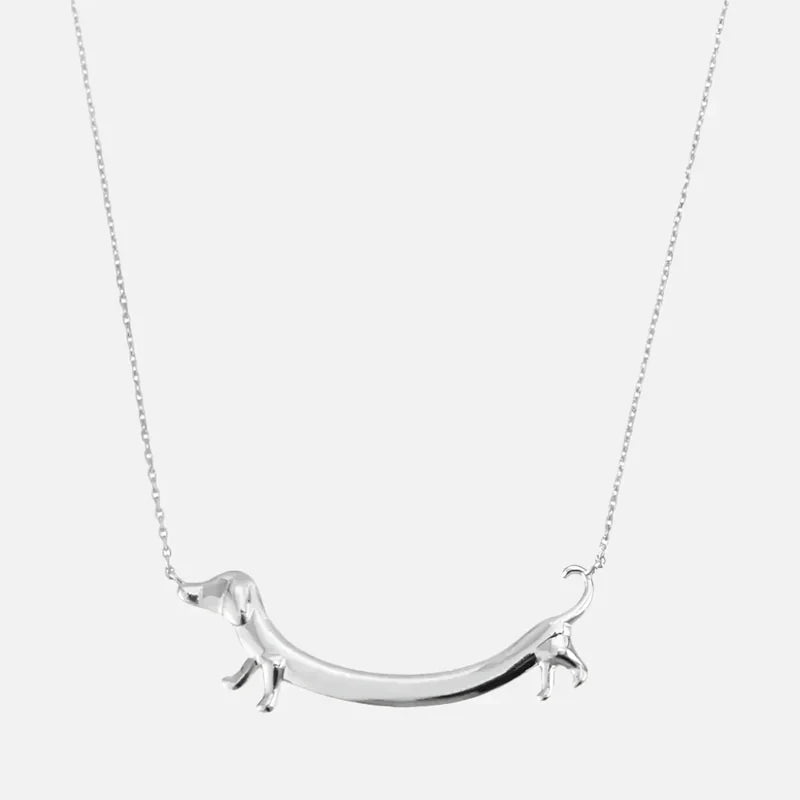 Dachshund Necklace in Silver and Gold