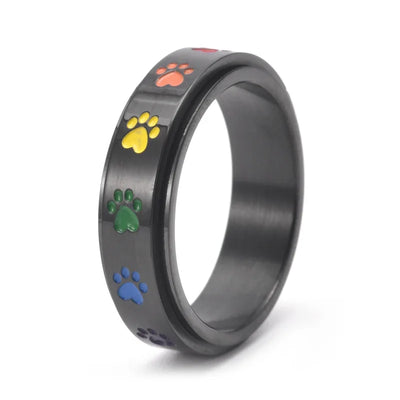 Spinner Colorful Paw Ring