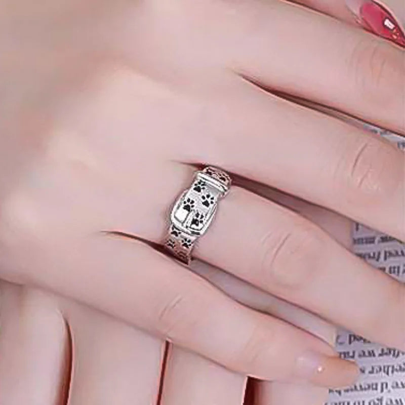 Collar Silver Paw Ring